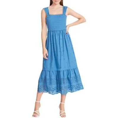 Женский синий повседневный сарафан миди без рукавов Betsey Johnson L BHFO 5486