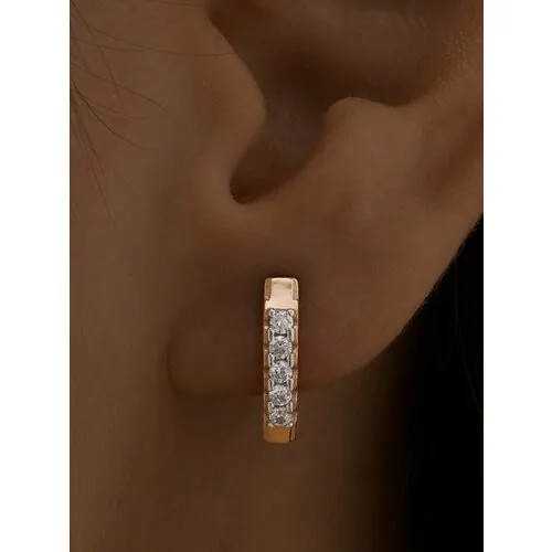 Серьги Ювелир Карат, серебро, 925 проба, фианит, , золотистый