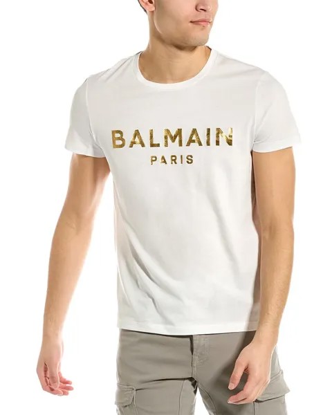 Футболка с логотипом Balmain, белый
