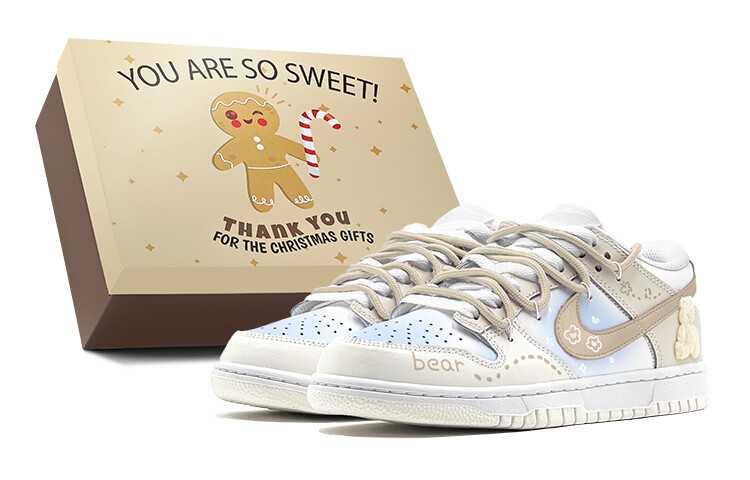 Кроссовки Nike Dunk Skateboarding Shoes Women's Low-top Brown, хаки