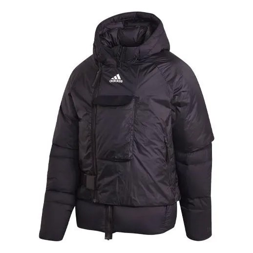 Пуховик adidas Detachable hooded waterproof Down Jacket Black, черный