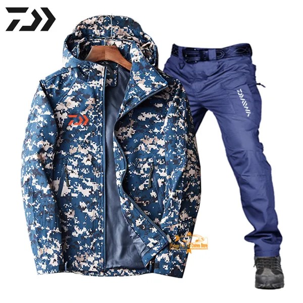 Мужские весенне-летние и осенние камуфляжные рыболовные куртки Daiwa, костюмы в стиле милитари для рыбалки, комплект для спорта на открытом во...