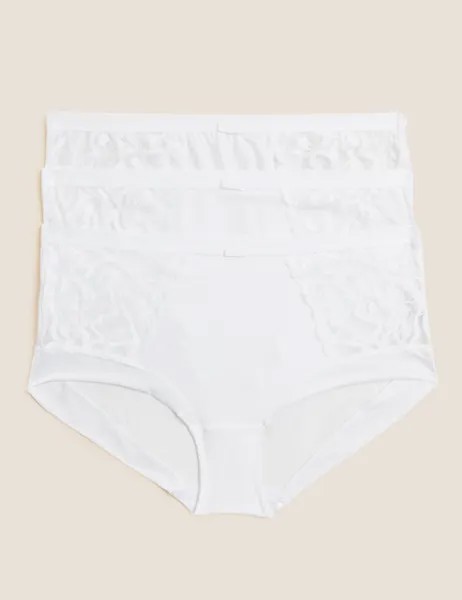 3 шт. шорты-бриджи Wildblooms с высокой посадкой Marks & Spencer, белый
