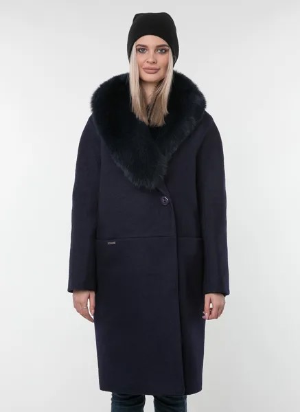 Пальто женское idekka 29079 синее 42 RU