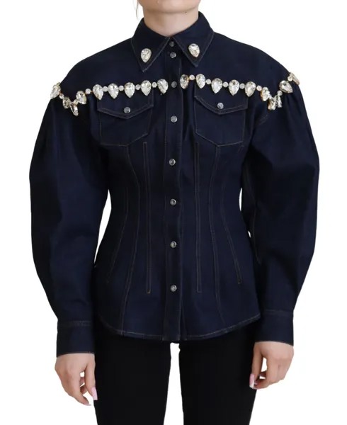 Куртка DOLCE - GABBANA Хлопково-синий джинсовый декор с кристаллами IT38/ US4 /XS $2700