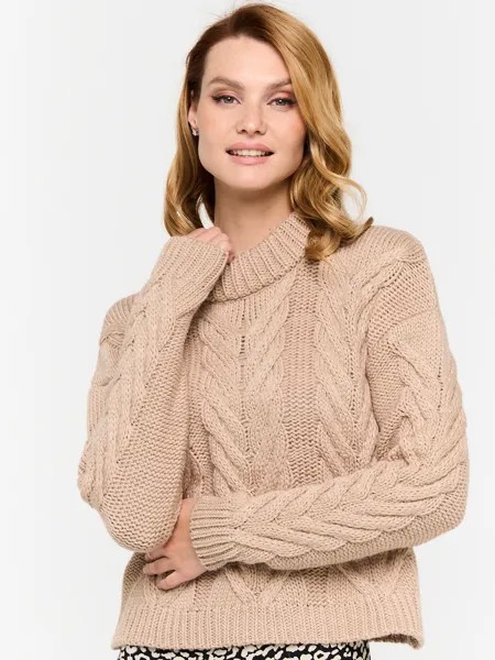 Джемпер женский BE YOU BY222-40091 коричневый 46 RU