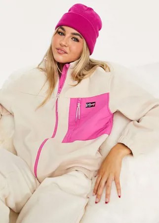 Розовая флисовая куртка на молнии Tommy Jeans-Розовый цвет