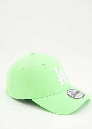 Ярко-зеленая кепка с нашивками 9forty и LA Dodgers New Era-Зеленый цвет