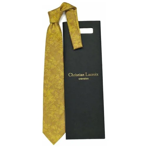 Галстук Christian Lacroix, натуральный шелк, широкий, для мужчин, желтый