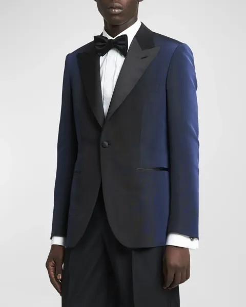 Мужское спортивное пальто с эффектом омбре фай Brioni, цвет Black Blue