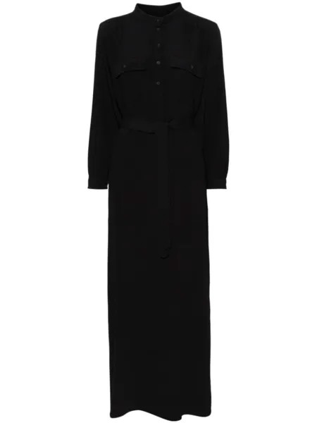 A.P.C. платье-рубашка макси из сирсакера, черный