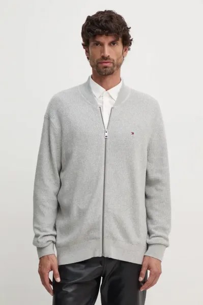 Хлопковый кардиган Tommy Hilfiger, серый