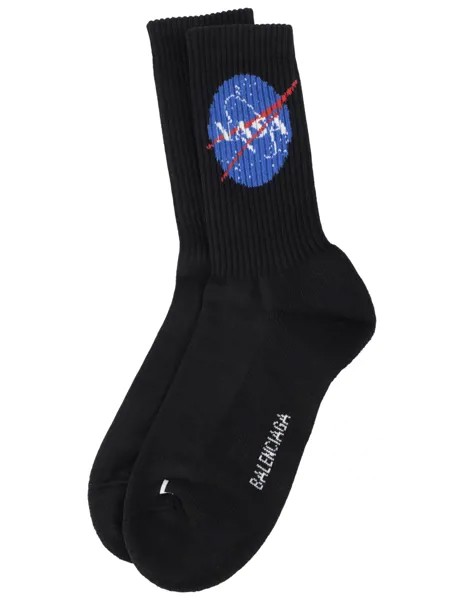 Черные носки с принтом NASA