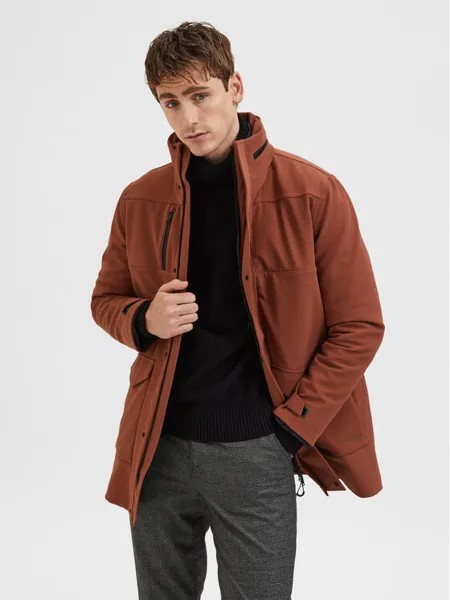 Переходная куртка стандартного кроя Selected Homme, коричневый