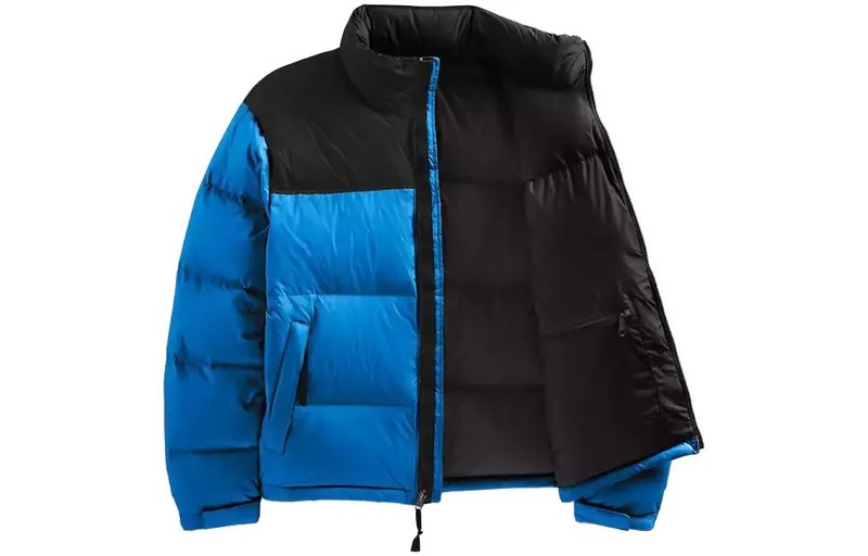THE NORTH FACE Мужской пуховик, цвет Blue with Black Lettering