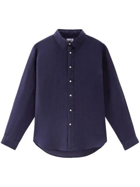 Woolrich рубашка с заостренным воротником, синий