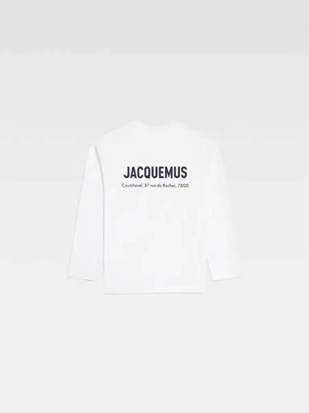 Футболка с длинным рукавом с напечатанным адресом и логотипом в Куршевеле Jacquemus, белый