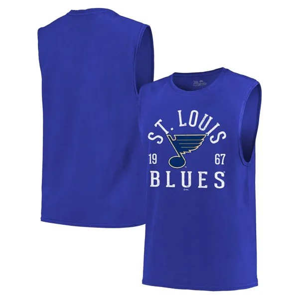 Мужская майка Majestic Threads синего цвета St. Louis Blues Softhand Muscle Tank