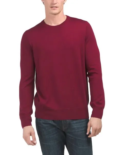 Моющийся свитер с круглым вырезом из мериносовой шерсти Brooks Brothers, темно-фиолетовый