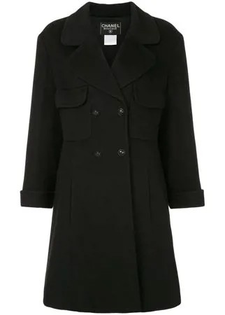 Chanel Pre-Owned расклешенное двубортное пальто