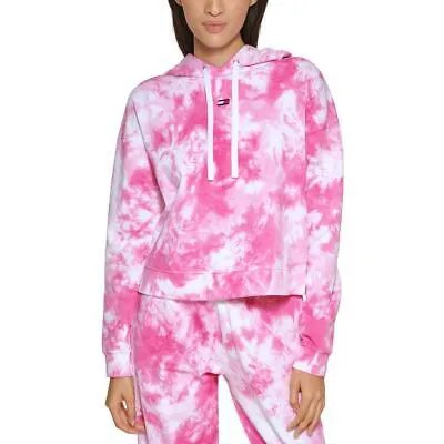 Tommy Hilfiger Sport Женский розовый свитер с капюшоном из французского терри тай-дай L BHFO 0427