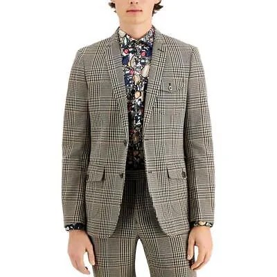 Мужской пиджак с двумя пуговицами в клетку Paisley - Grey Bromley Tan 40R BHFO 4205