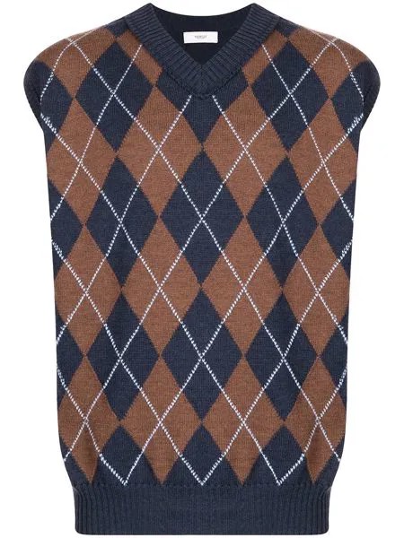 Pringle of Scotland argyle knit sleeveless jumper