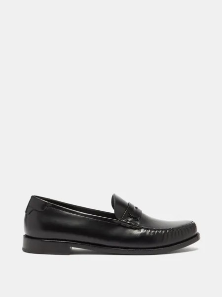 Кожаные пенни-лоферы le loafer ysl с пряжкой Saint Laurent, черный