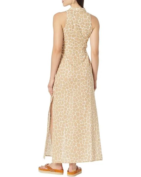 Платье Michael Kors Giraffe Maxi Tie Dress, хаки