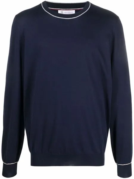 Brunello Cucinelli contrast-trim cotton sweatshirt