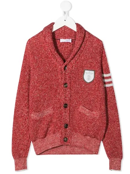 Brunello Cucinelli Kids кардиган с нашивкой Be Conscious