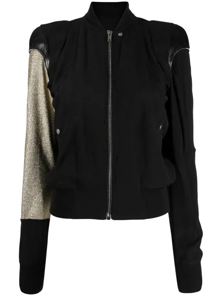 Rick Owens glitter-detail panelled bomber jacket