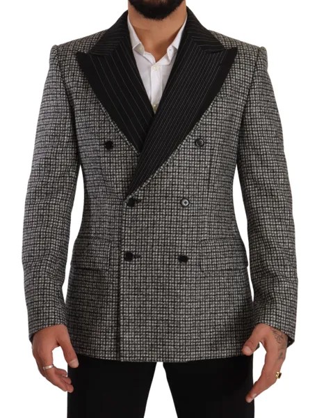 DOLCE - GABBANA Блейзер Серый шерстяной двубортный пиджак Пальто IT50/ US40/ L 2500 долларов США