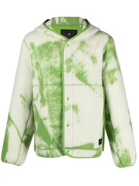 Y-3 Fuzzy Fleece hooded jacket, зеленый