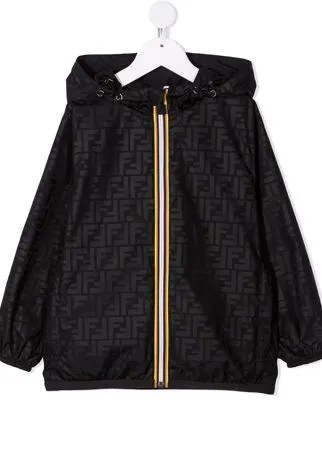 Fendi Kids куртка с капюшоном и логотипом