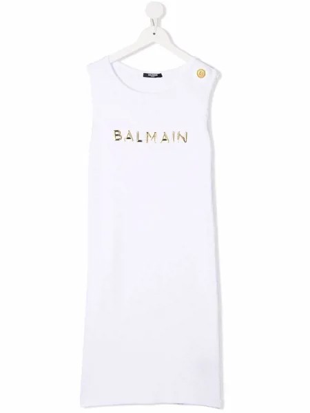 Balmain Kids платье с логотипом