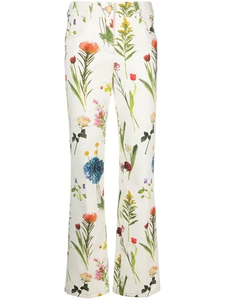 Boutique Moschino брюки с заниженной талией и цветочным принтом