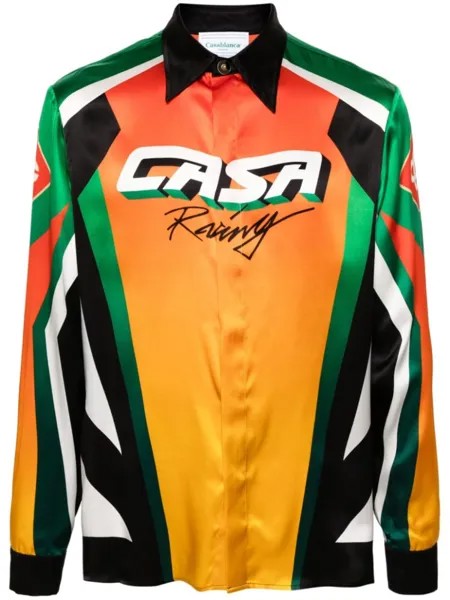 Casablanca шелковая рубашка Moto Sport, оранжевый