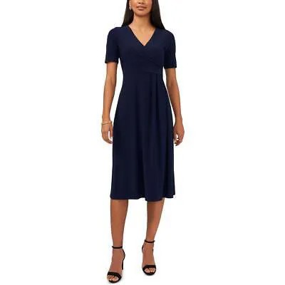 Женское темно-синее платье миди MSK с запахом и короткими рукавами Petites PXL BHFO 3302