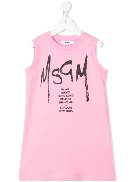 MSGM Kids платье-футболка с логотипом