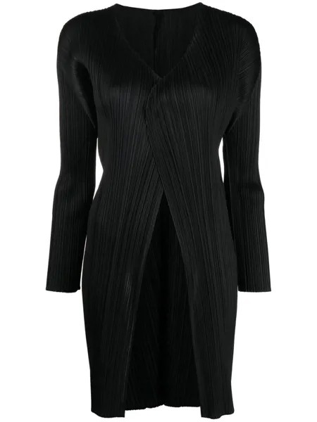 Pleats Please Issey Miyake плиссированный кардиган без застежки