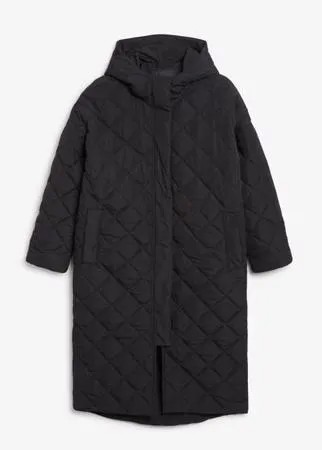 Black long quilted coat