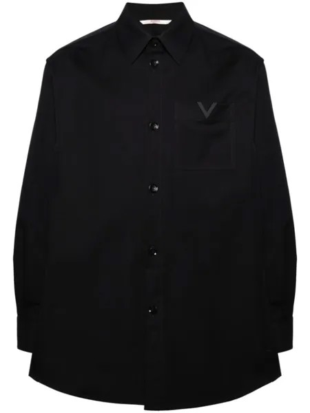 Valentino Garavani рубашка с логотипом VLogo Signature, синий