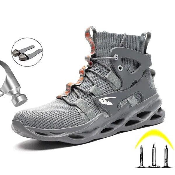 2021 Мужская защитная обувь, неразрушимые рабочие ботинки, Мужская Рабочая спортивная обувь, мужская обувь со стальным носком