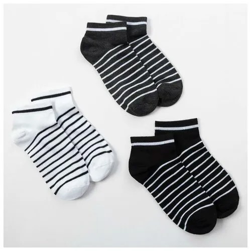 Носки , 3 пары, размер 39-41, серый, белый, черный