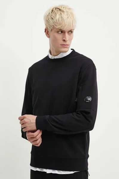 Хлопковая толстовка Diagonal Raised Fleece C.P. Company, черный