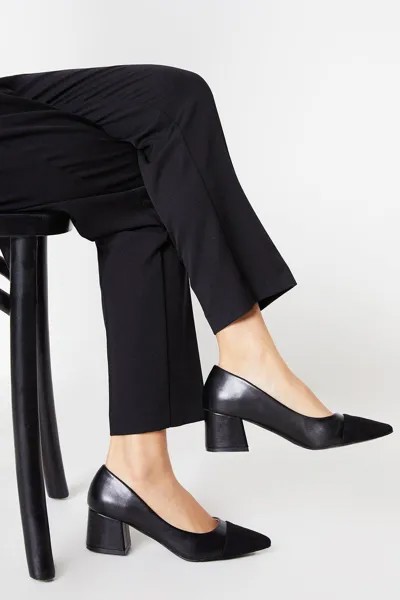 Принципы: туфли-лодочки Christie на блочном каблуке с детальным носком Dorothy Perkins, черный