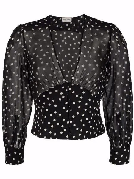 Saint Laurent блузка в горох