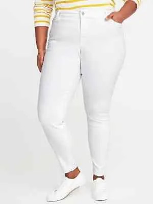 Женские гладкие и облегающие джинсы Old Navy Plus White с высокой посадкой Rockstar 26