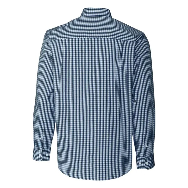 Мужская классическая рубашка с длинным рукавом в эластичную клетку, легкая в уходе Cutter & Buck